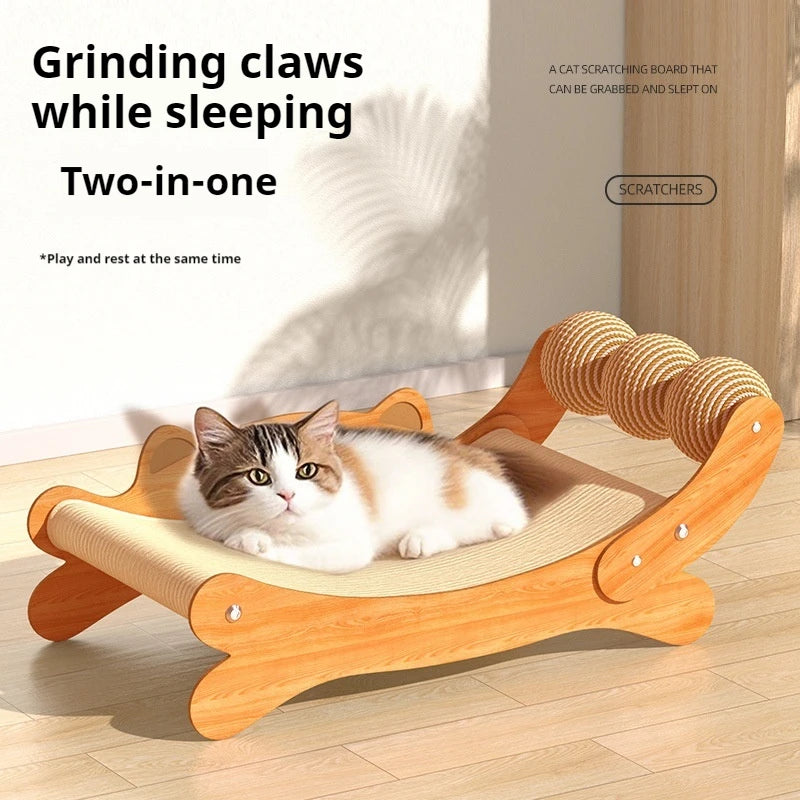 Cat Scratcher Natural Sisal Pad With Ball Toy Lounger