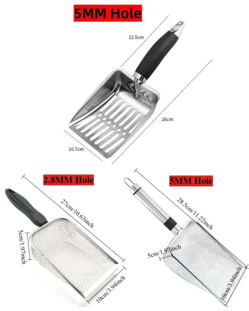 Metal Cat Litter Scoop - Heavy Duty Stainless Steel Kitty Scooper Tool