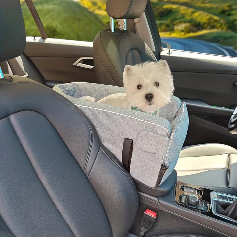 Dog Car Seat Bed Center Dog Car Seat Portable Dog Carrier Cushion Detachable Armrest Pet Seat for Small Dogs Cats Travel Bags