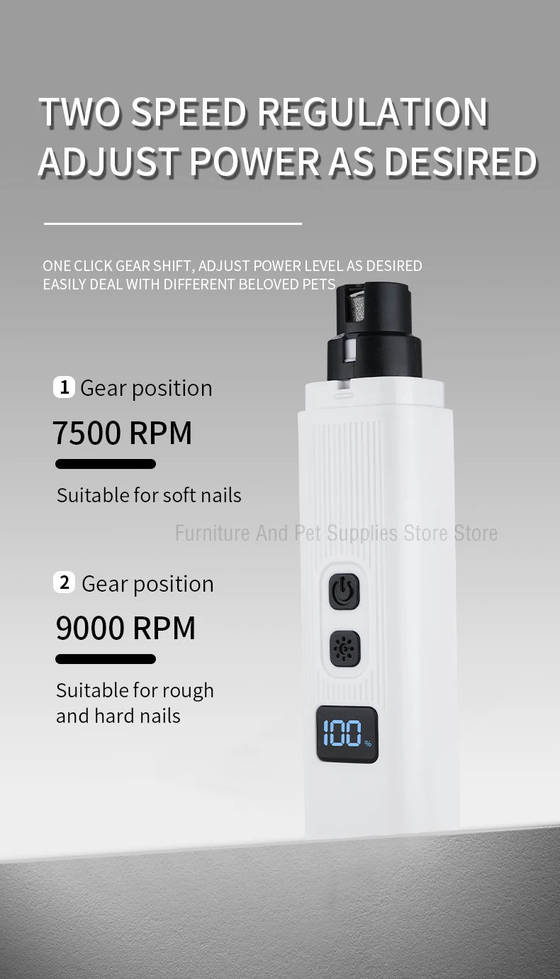 Hign-concerned Electric Dog Nail Clippers USB LED Grooming