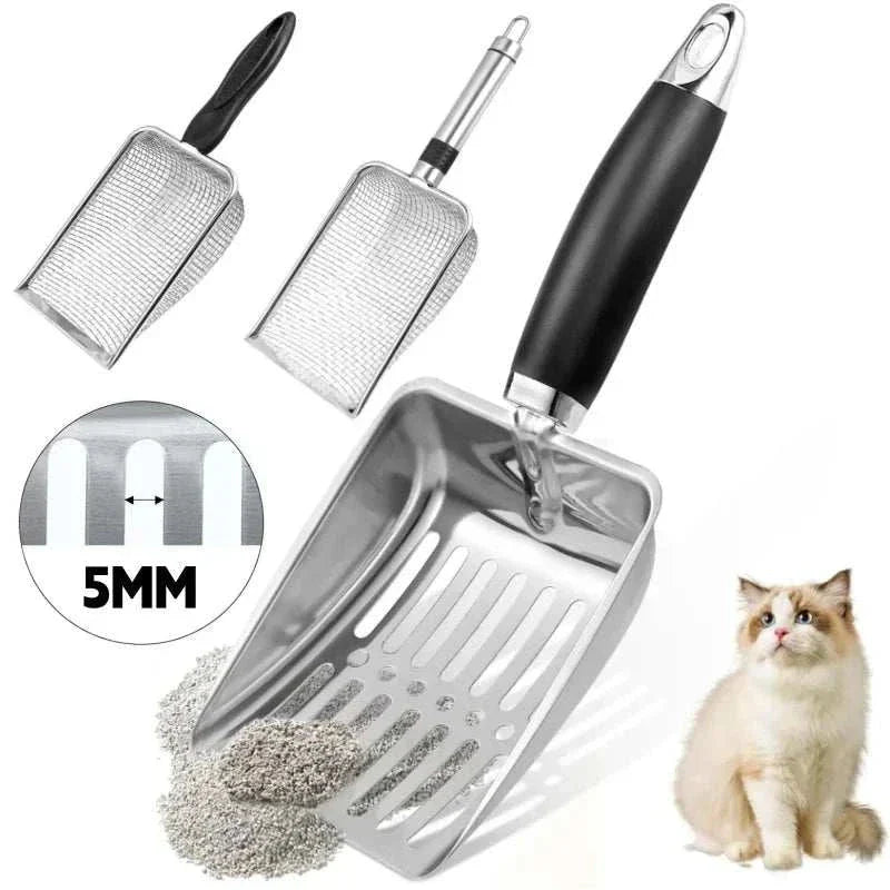 Metal Cat Litter Scoop - Heavy Duty Stainless Steel Kitty Scooper Tool