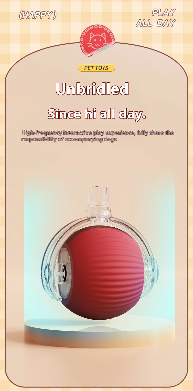 Cat Interactive Ball Toys Dual Pack Auto Rolling Rechargeable Toy