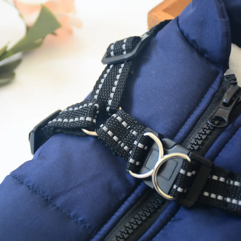 Waterproof Winter Dog Jacket With Harness For Outdoor Use