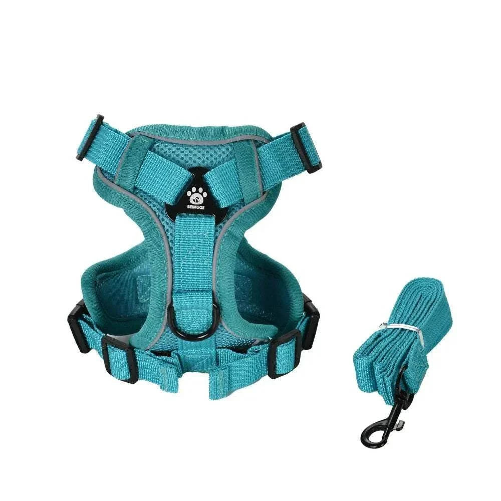 Puppy Harness Leash – Adjustable Reflective Vest for Small Medium Dogs