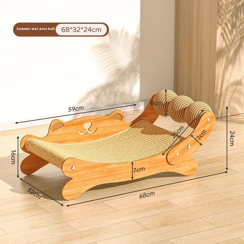 Cat Scratcher Natural Sisal Pad With Ball Toy Lounger