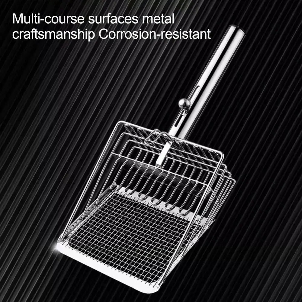 High-Concerned Stainless Steel Cat Litter Scoop Non-Stick Handle