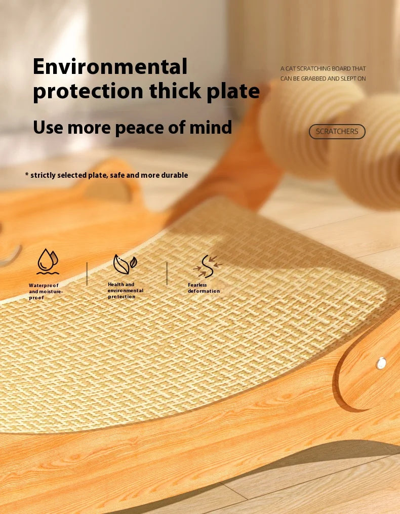 Cat Scratcher Natural Sisal Pad With Ball Toy Lounger