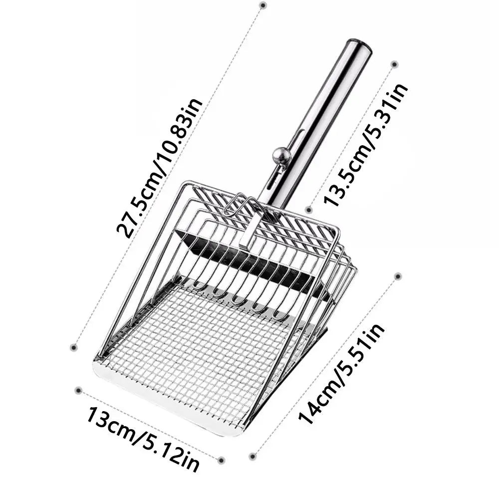 High-Concerned Stainless Steel Cat Litter Scoop Non-Stick Handle