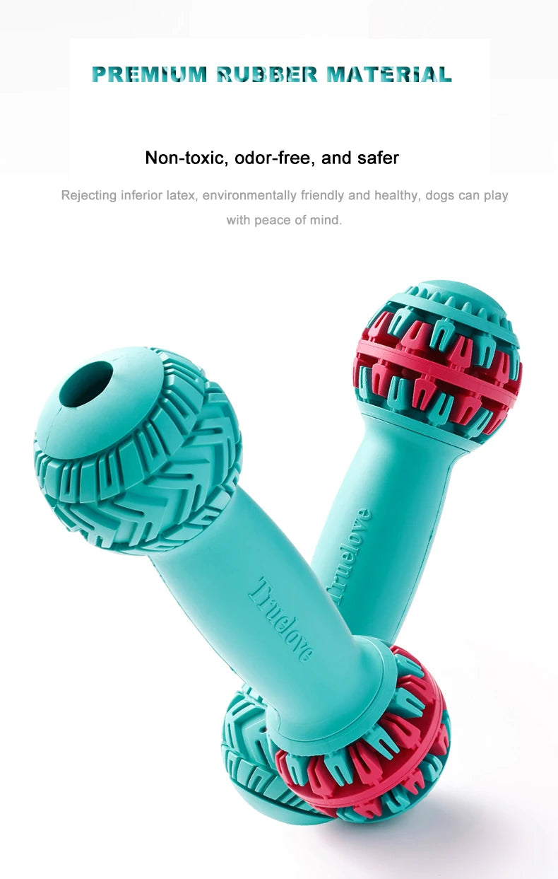 TRUELOVE Super Durable Leakproof Treat Dispenser Dog Toy Dumbbell