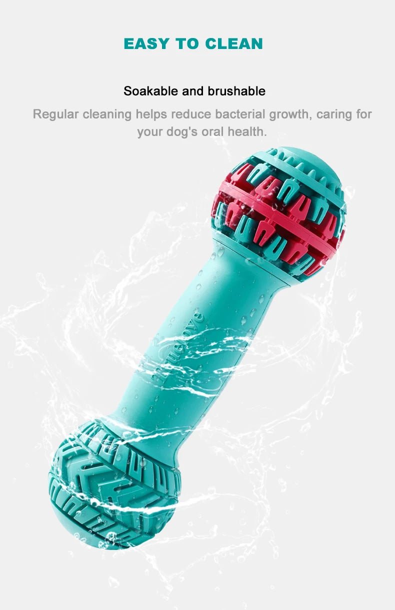 TRUELOVE Super Durable Leakproof Treat Dispenser Dog Toy Dumbbell