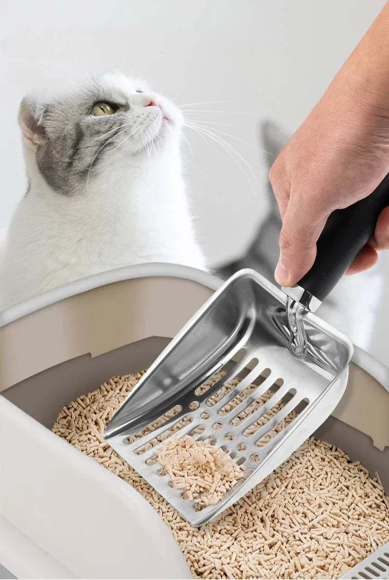 Metal Cat Litter Scoop - Heavy Duty Stainless Steel Kitty Scooper Tool
