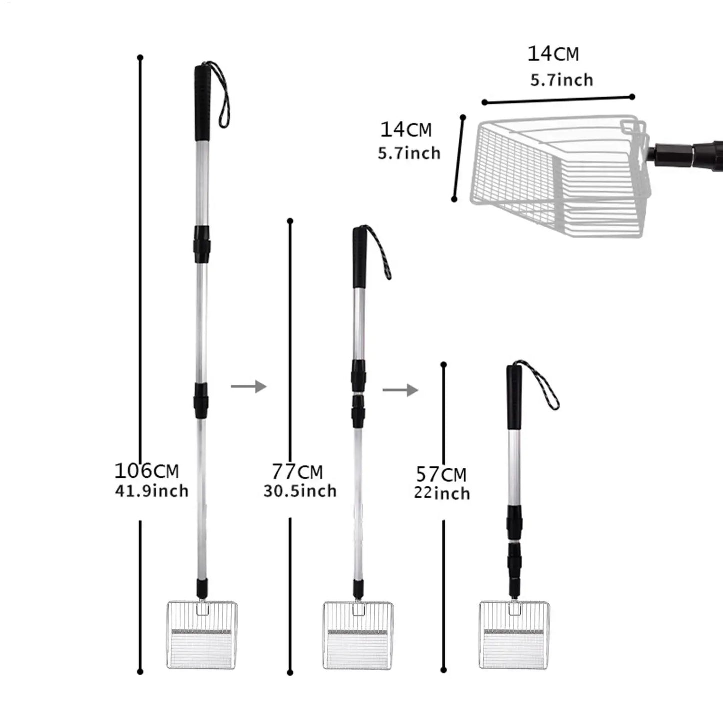 Choice Retractable Poop Shovel Chicken Coop Rake Litter Scoop