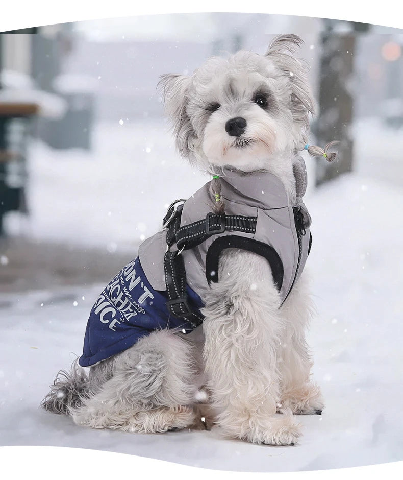 High Concerned Winter Dog Coat With Pocket Reflective Harness Vest