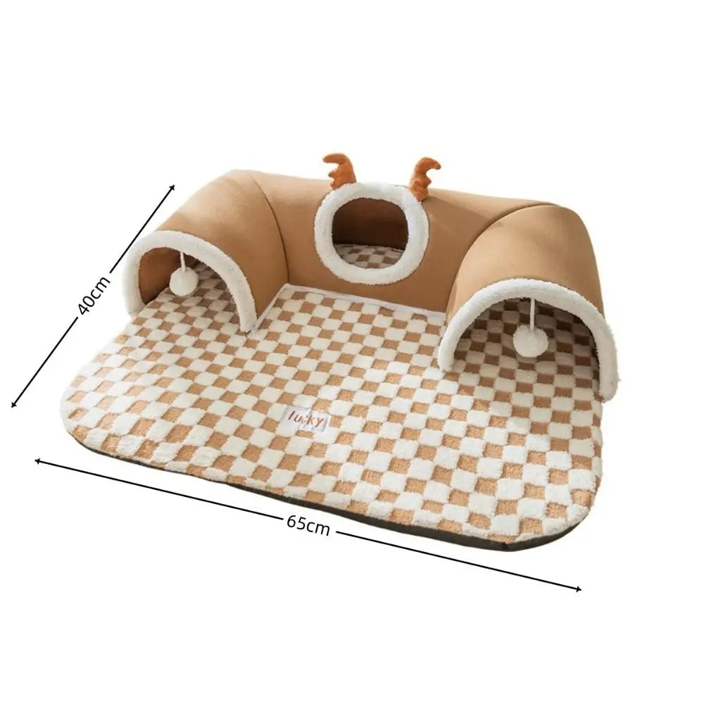 Zhejiang Plush Cat Tunnel Bed Cozy Peekaboo Tube Toy