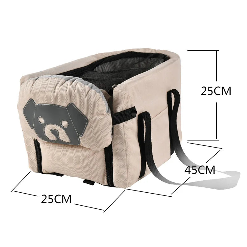 Portable Pet Car Seat Armrest Box Comfortable Travel Cushion for Dogs Cats Large Capacity Multifunction Pet Car Safety