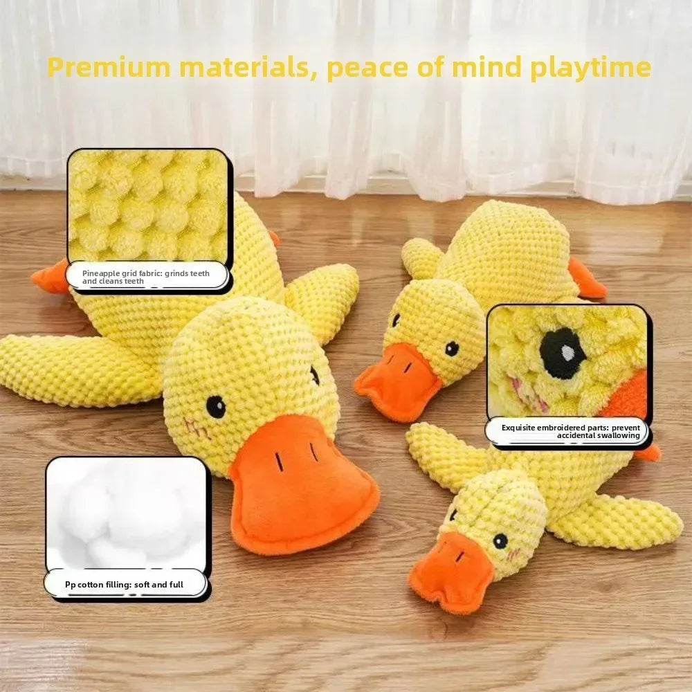 Dog Plush Calming Duck Squeaky Toy For Puppies Sleep Companion