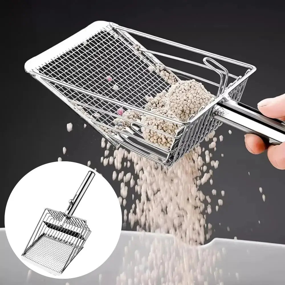 High-Concerned Stainless Steel Cat Litter Scoop Non-Stick Handle