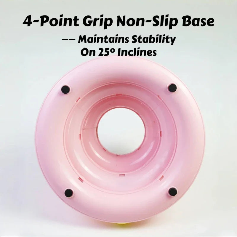 Three Layer Interactive Cat Tower With Rotating Turntable And Balls