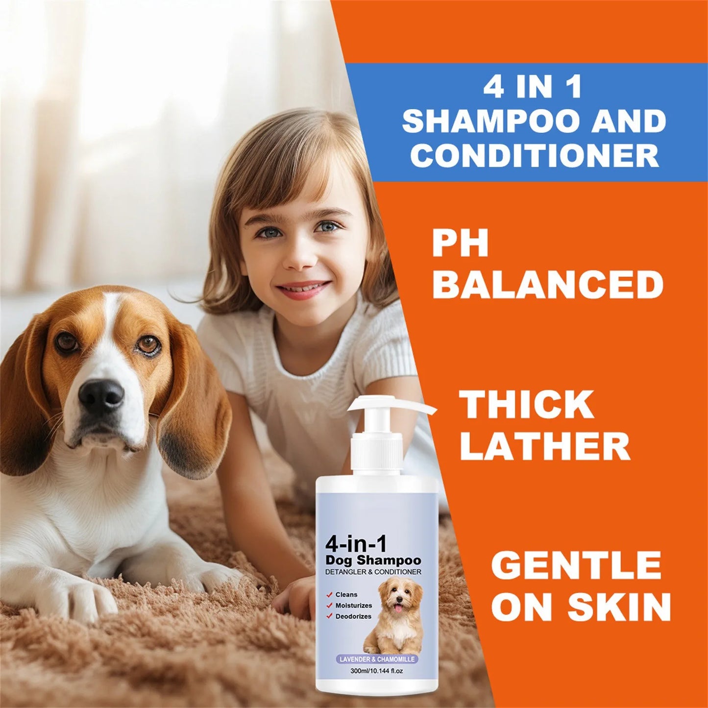 Four In One Calming Dog Shampoo Lavender Chamomile For Dogs