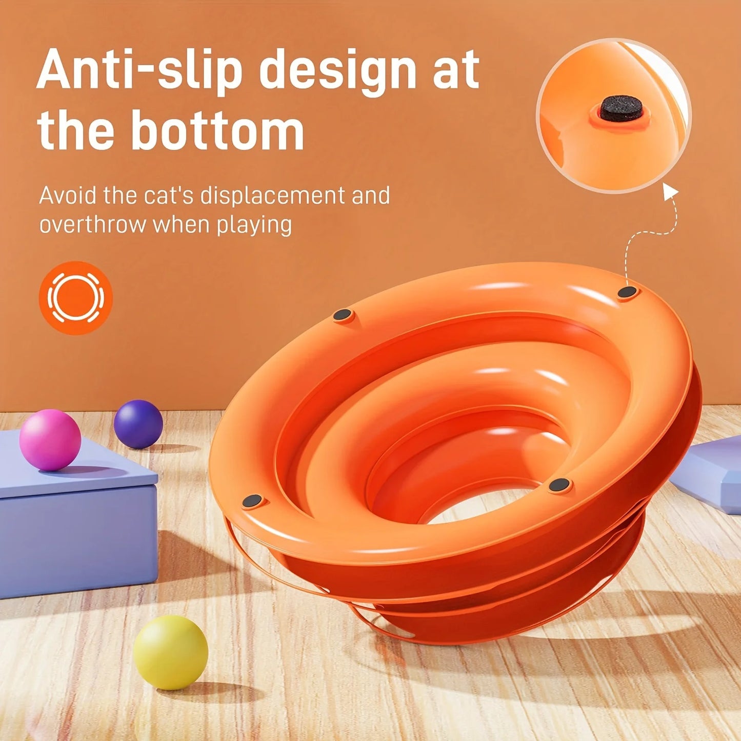 3 Layer Interactive Cat Toy Tower Puzzle With Colorful Balls