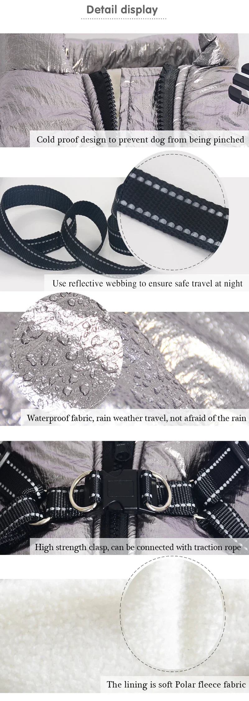 Waterproof Winter Dog Jacket With Harness For Outdoor Use