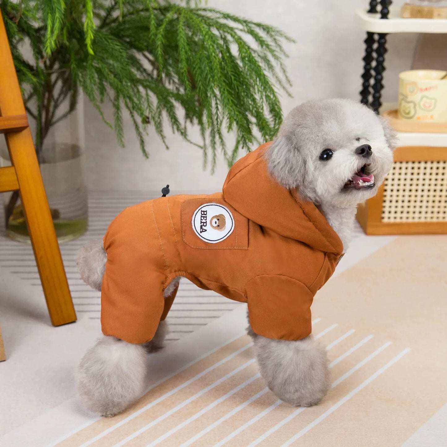 DADAGOUCN Winter Dog Jumpsuit Fleece Hoodie Coat For Pets