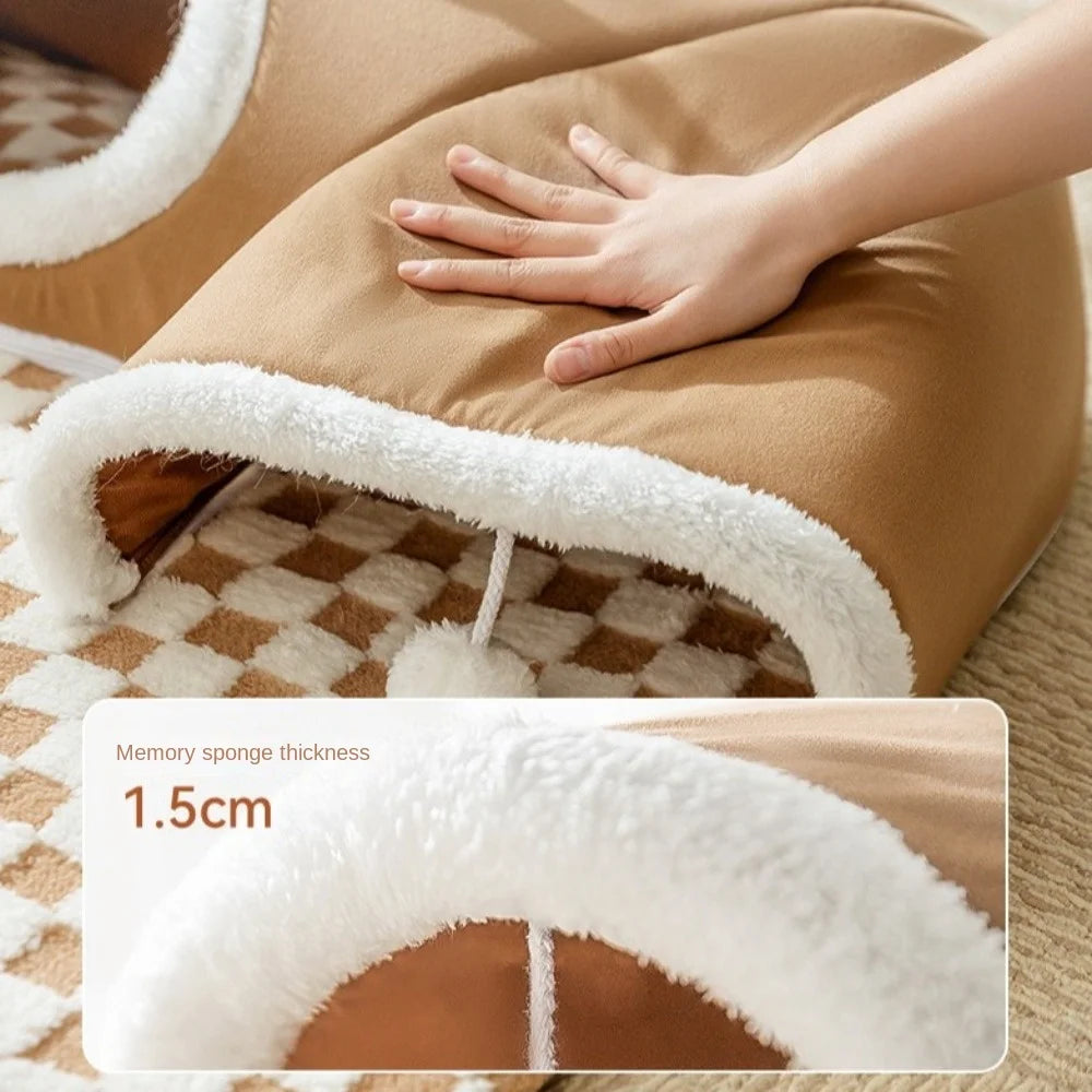 Zhejiang Plush Cat Tunnel Bed Cozy Peekaboo Tube Toy