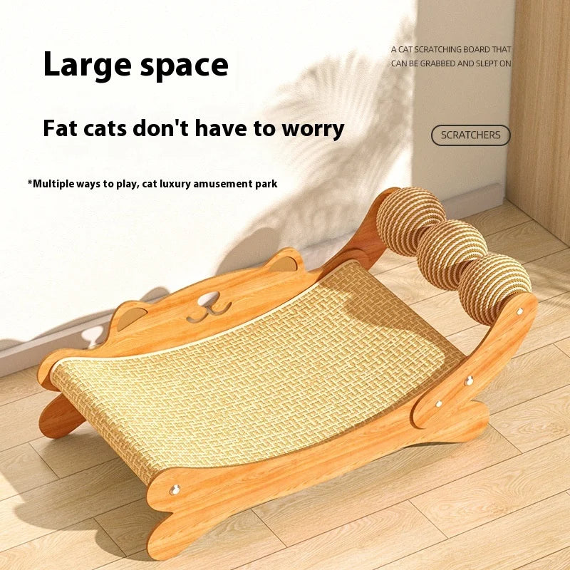 Cat Scratcher Natural Sisal Pad With Ball Toy Lounger