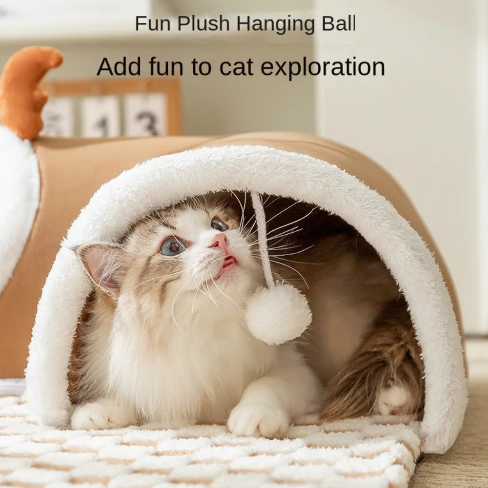 Zhejiang Plush Cat Tunnel Bed Cozy Peekaboo Tube Toy