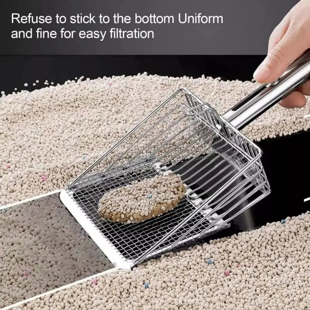 High-Concerned Stainless Steel Cat Litter Scoop Non-Stick Handle