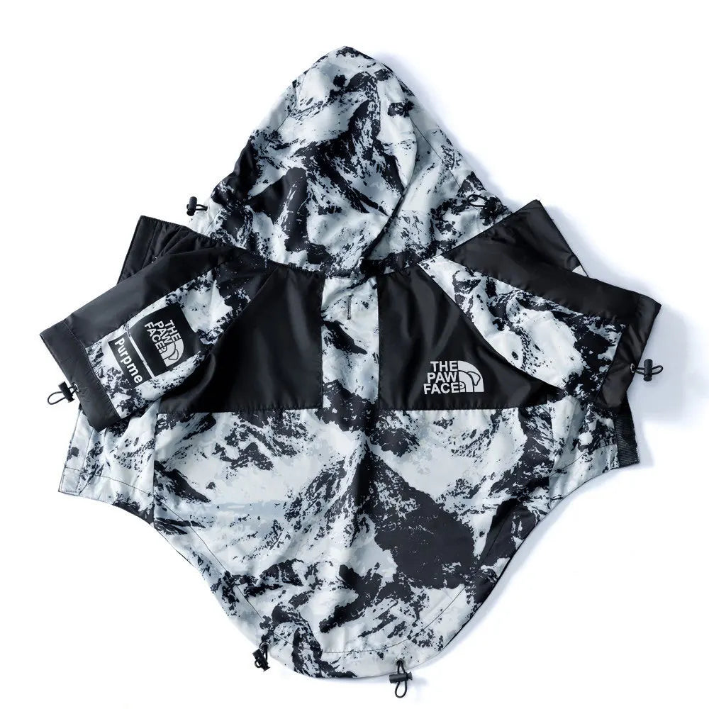 Zhejiang Puppy Snow Mountain Print Windproof Dog Jacket