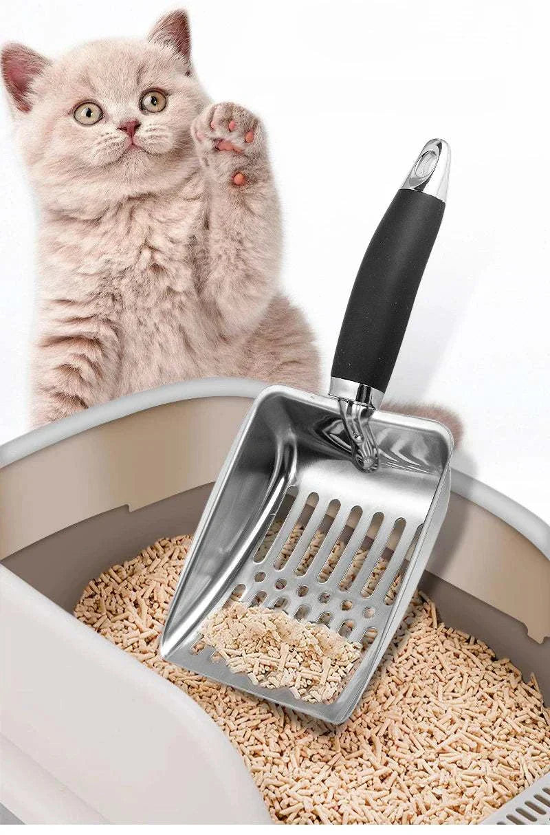 Metal Cat Litter Scoop - Heavy Duty Stainless Steel Kitty Scooper Tool