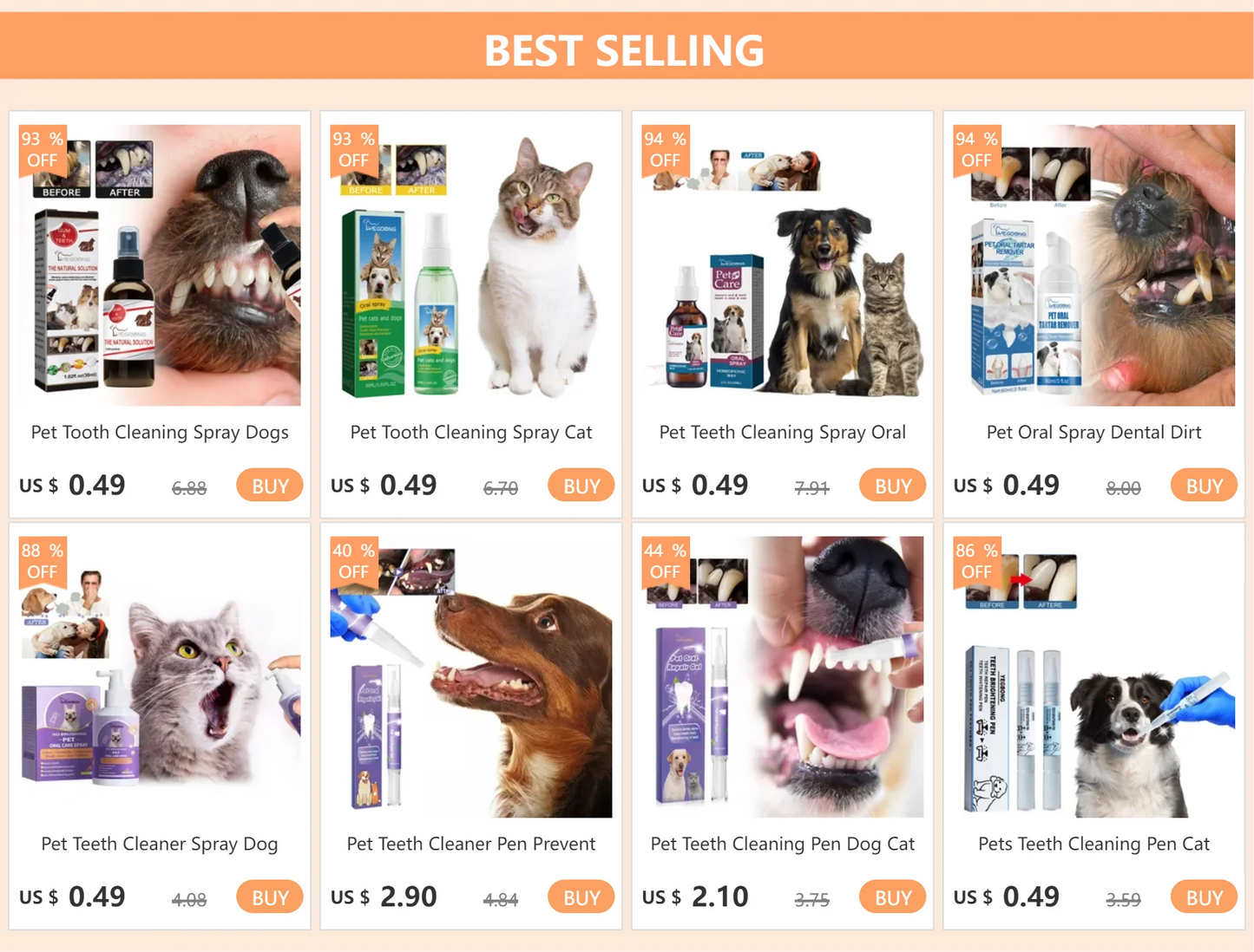 YEGBONG Pet Oral Cleanse Spray for Dogs Teeth Whitening