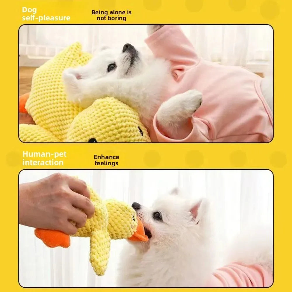 Dog Plush Calming Duck Squeaky Toy For Puppies Sleep Companion