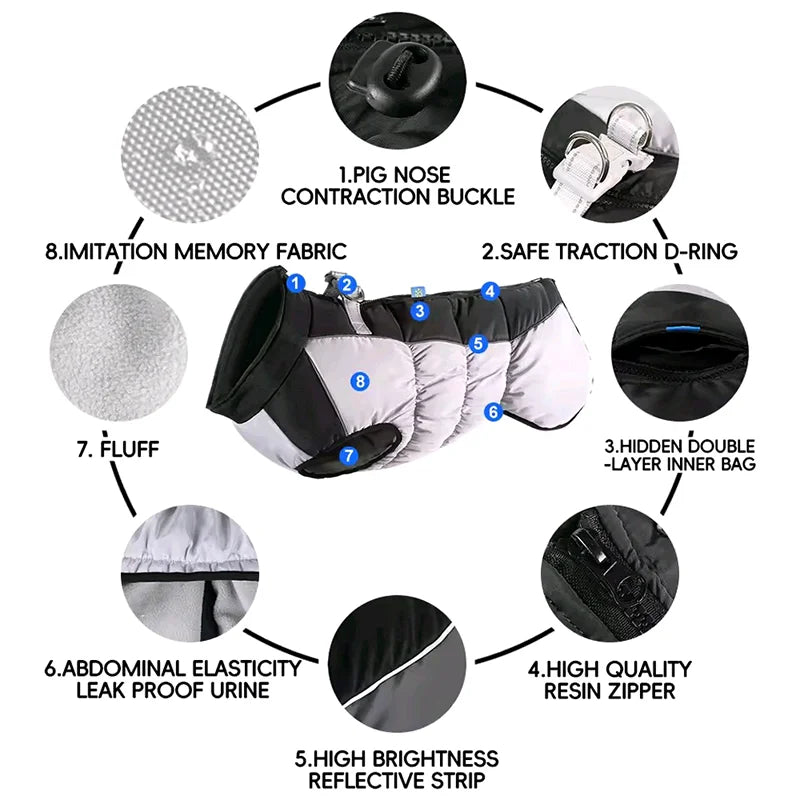 Choice Dog Winter Coat Reflective Fleece Waterproof Padded Jacket