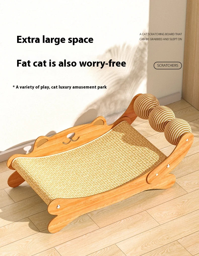 Cat Scratcher Natural Sisal Pad With Ball Toy Lounger