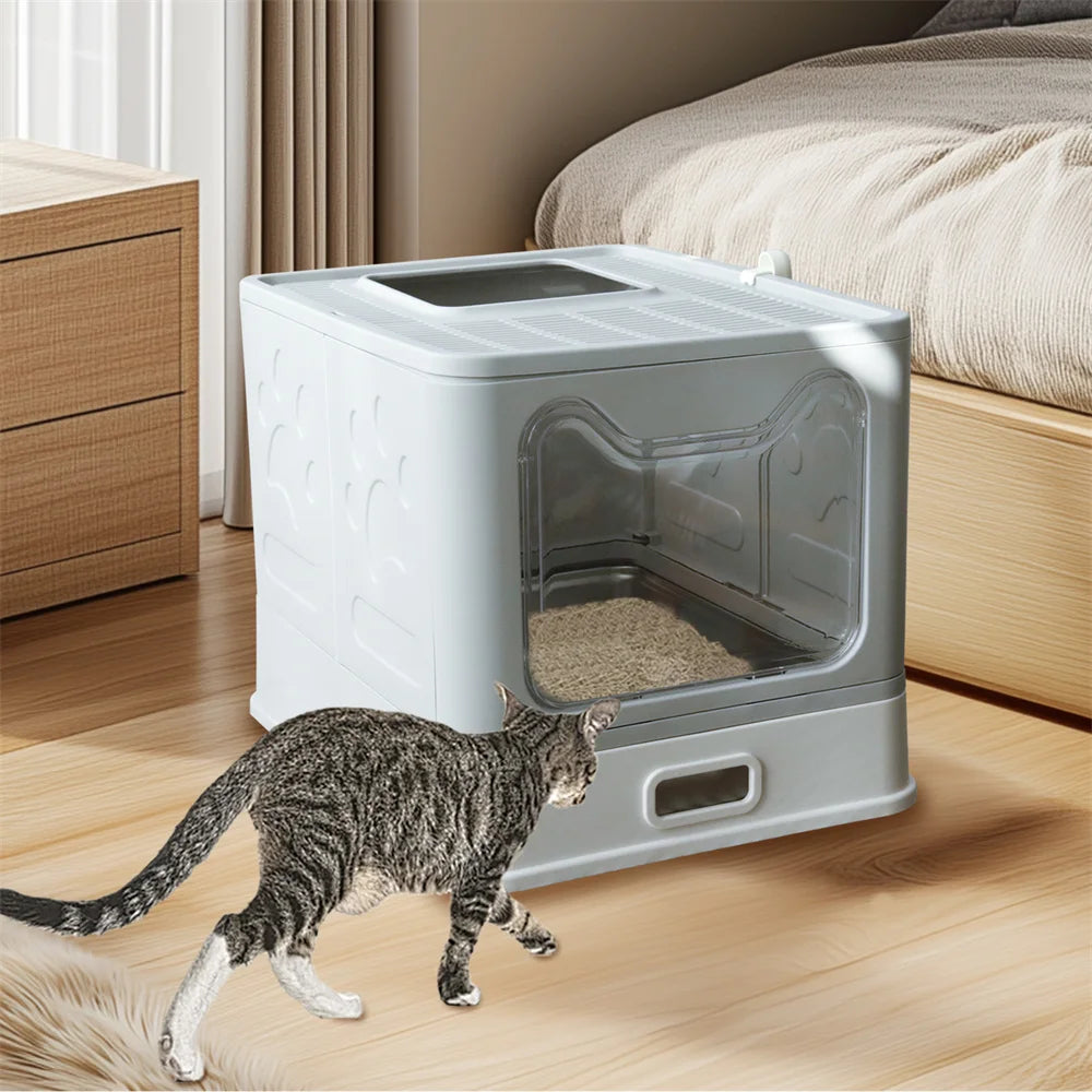 Feature Enclosed Stainless Steel Cat Litter Box With Lid