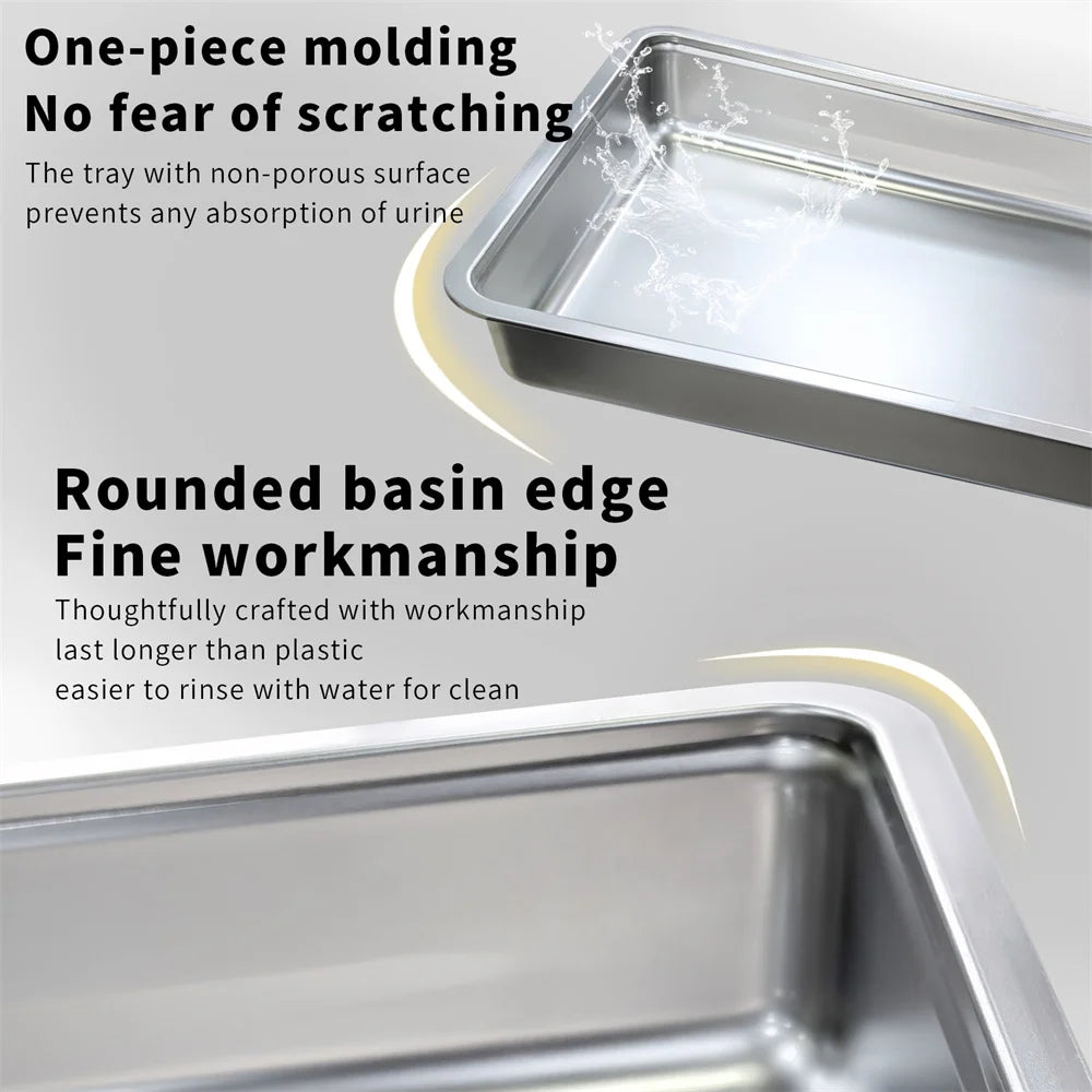 Feature Enclosed Stainless Steel Cat Litter Box With Lid