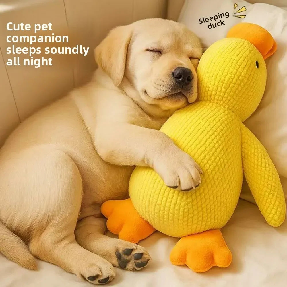 Dog Plush Calming Duck Squeaky Toy For Puppies Sleep Companion