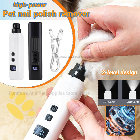 Hign-concerned Electric Dog Nail Clippers USB LED Grooming