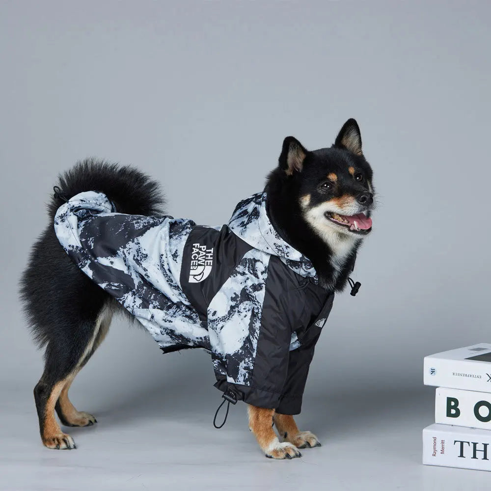 Zhejiang Puppy Snow Mountain Print Windproof Dog Jacket