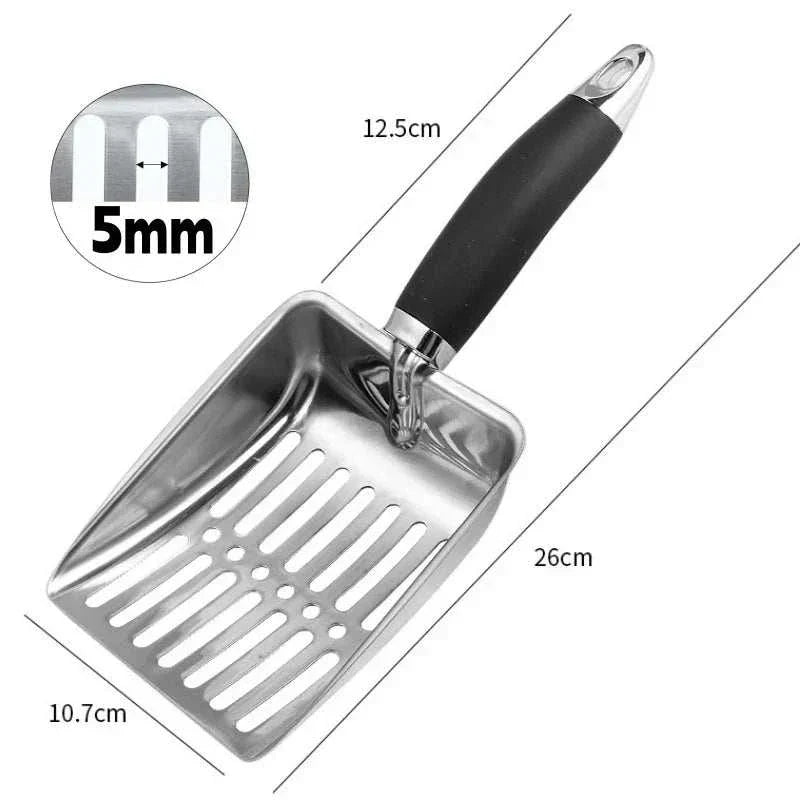 Metal Cat Litter Scoop - Heavy Duty Stainless Steel Kitty Scooper Tool