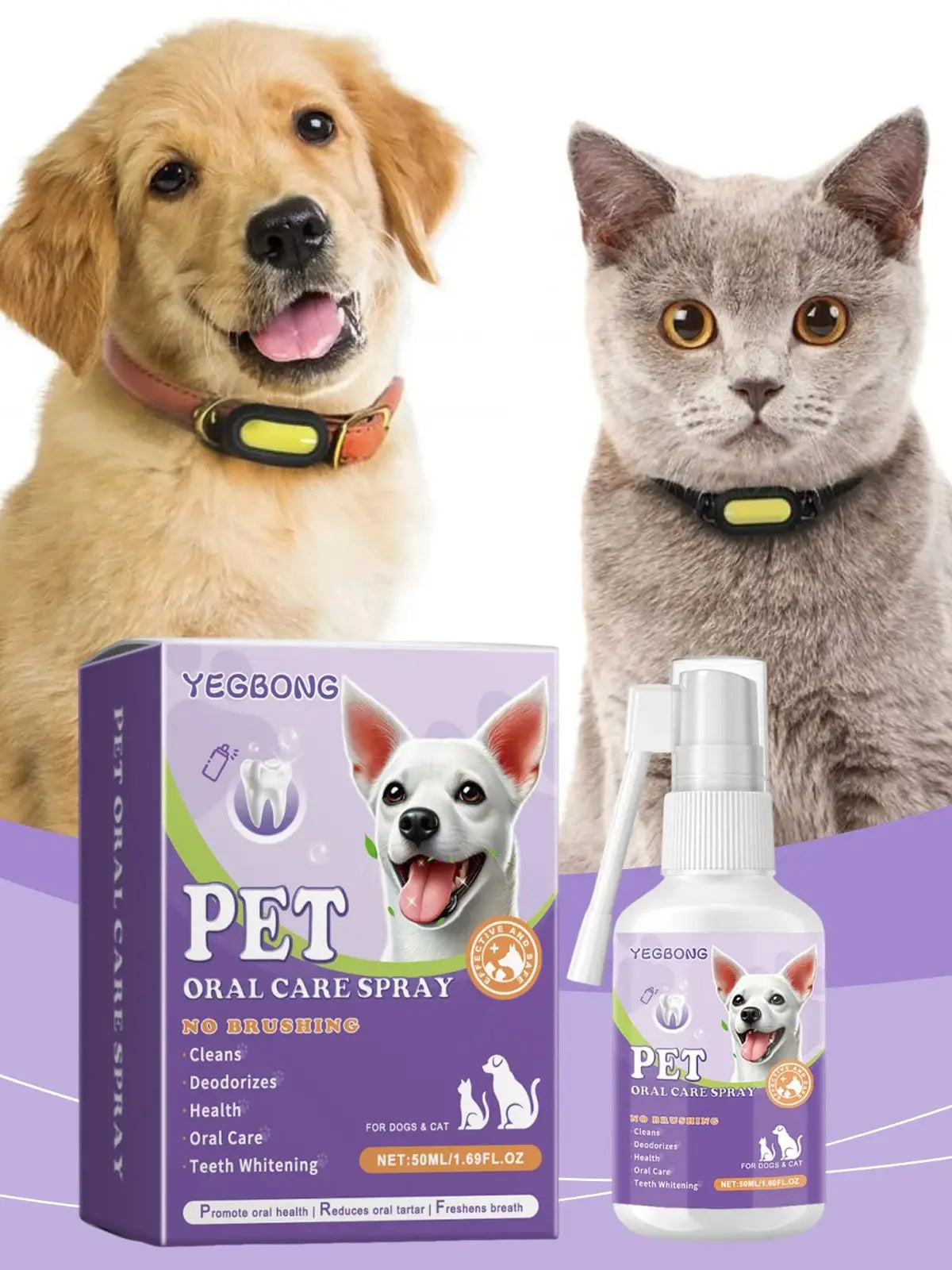 50mlPet Oral Cleanse Spray Dogs Cats Teeth Clean Deodorant Prevent Calculus Remove Kitten Bad Breath Pet Supplies Freshen Breath