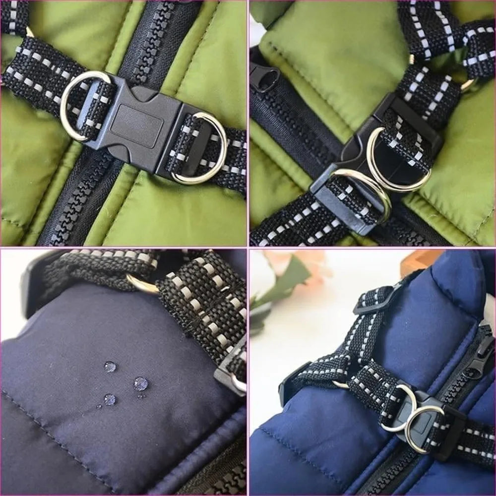 Waterproof Winter Dog Jacket With Harness For Outdoor Use