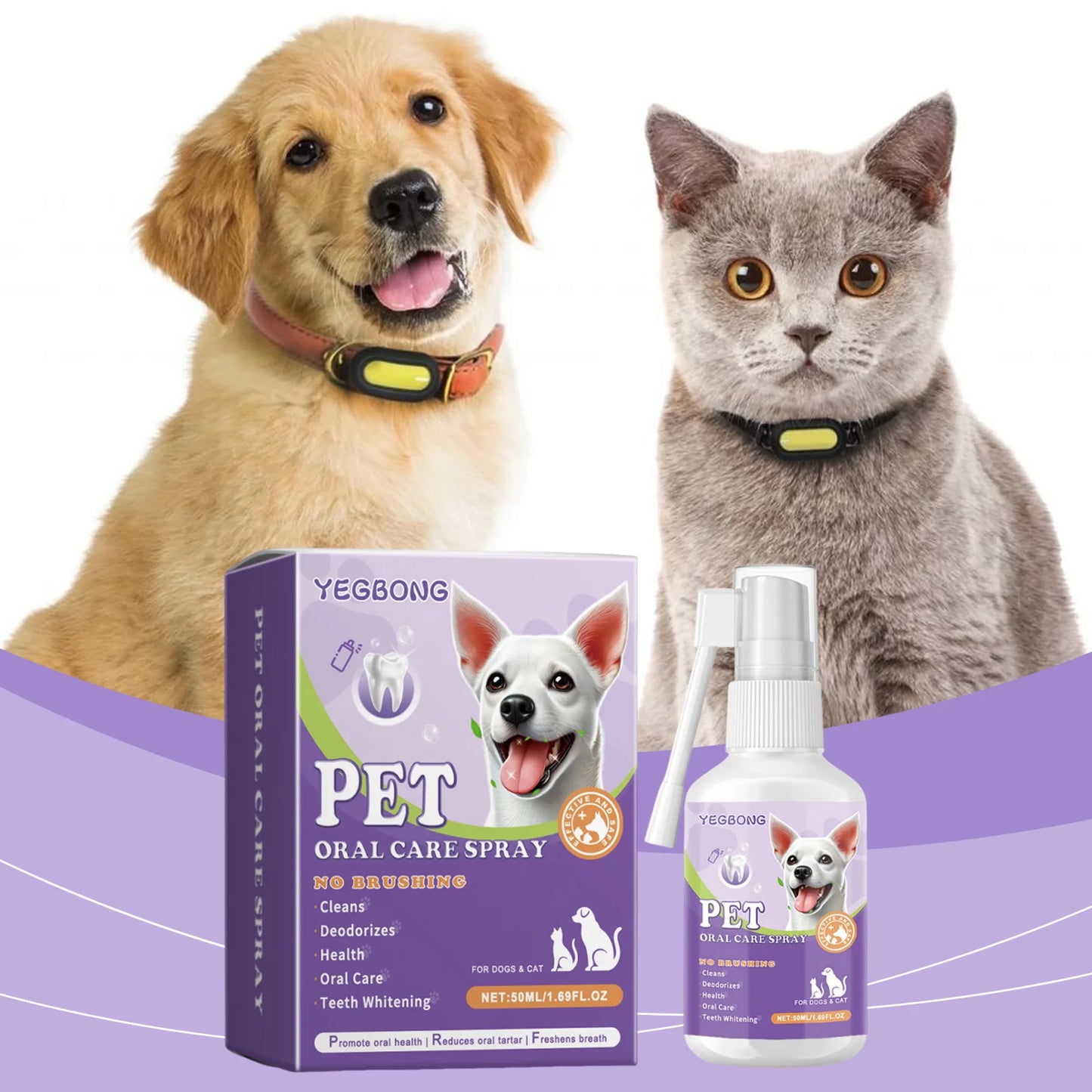 50mlPet Oral Cleanse Spray Dogs Cats Teeth Clean Deodorant Prevent Calculus Remove Kitten Bad Breath Pet Supplies Freshen Breath