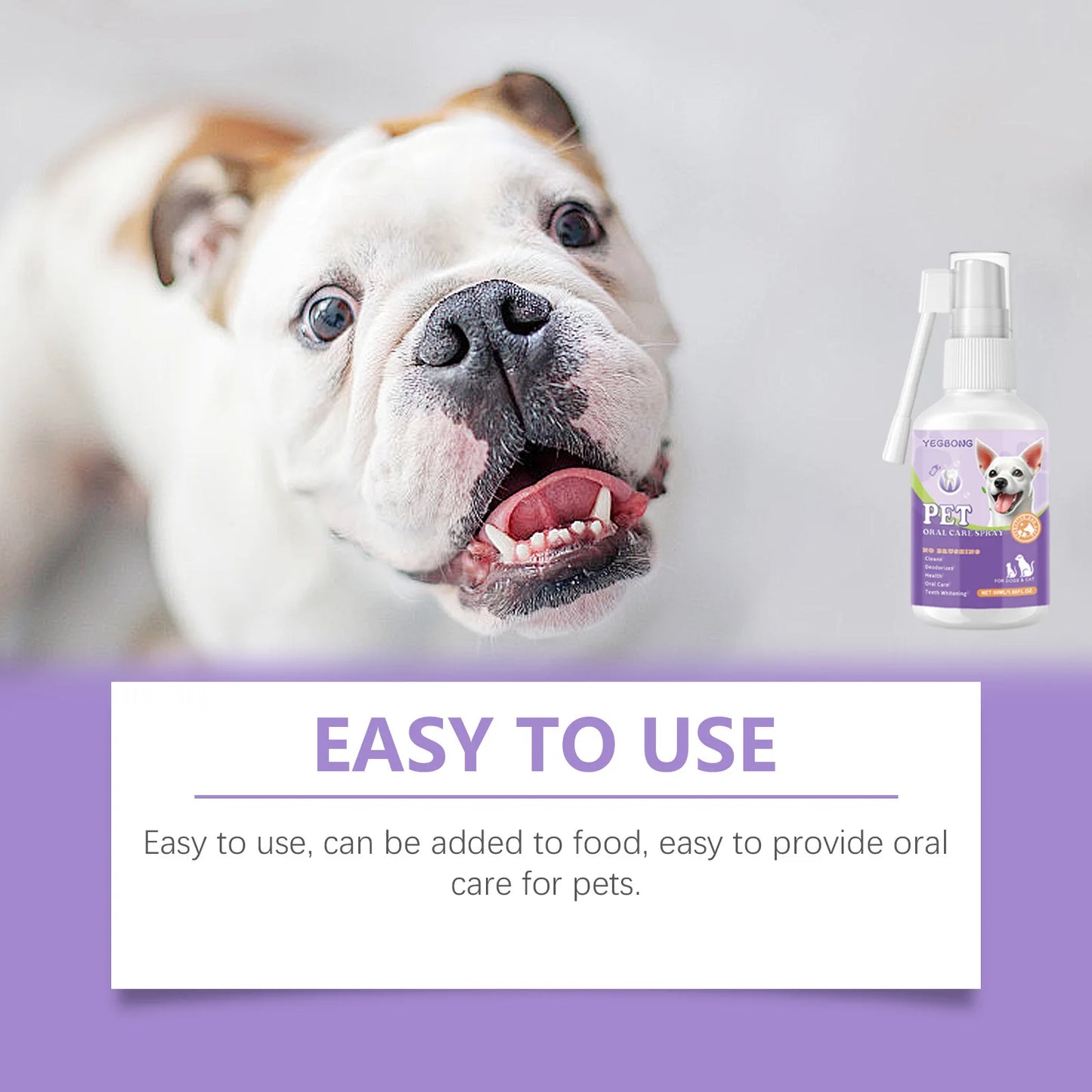 50mlPet Oral Cleanse Spray Dogs Cats Teeth Clean Deodorant Prevent Calculus Remove Kitten Bad Breath Pet Supplies Freshen Breath