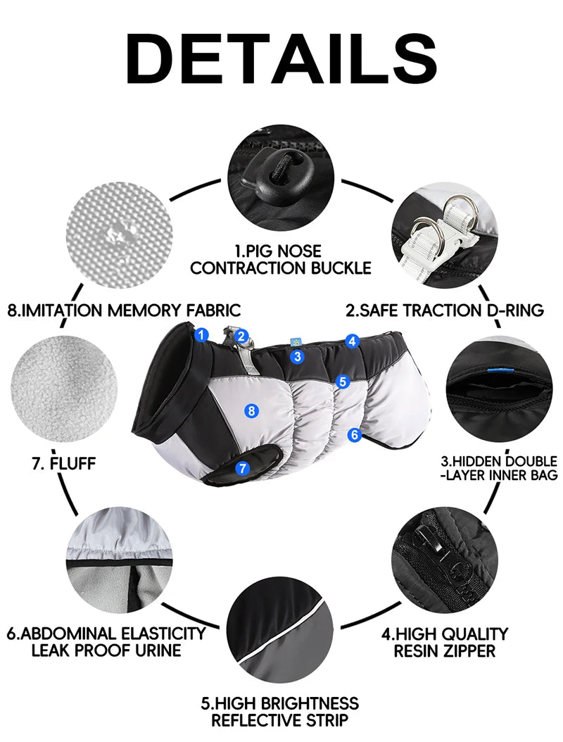 Choice Dog Winter Coat Reflective Fleece Waterproof Padded Jacket