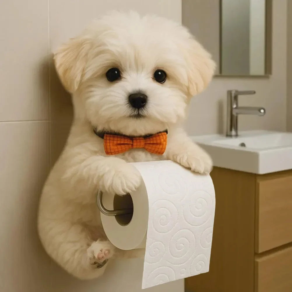 Hign-concerned Dog Wall Mount Toilet Paper Roll Holder