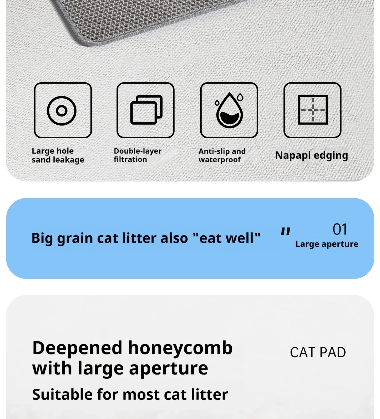 60CMX90CM Cat Litter Mat Waterproof Double Layer Pet Litter Box Mat Pet Toilet Cat Mat Nonslip Sand Cat Washable Pet Clean