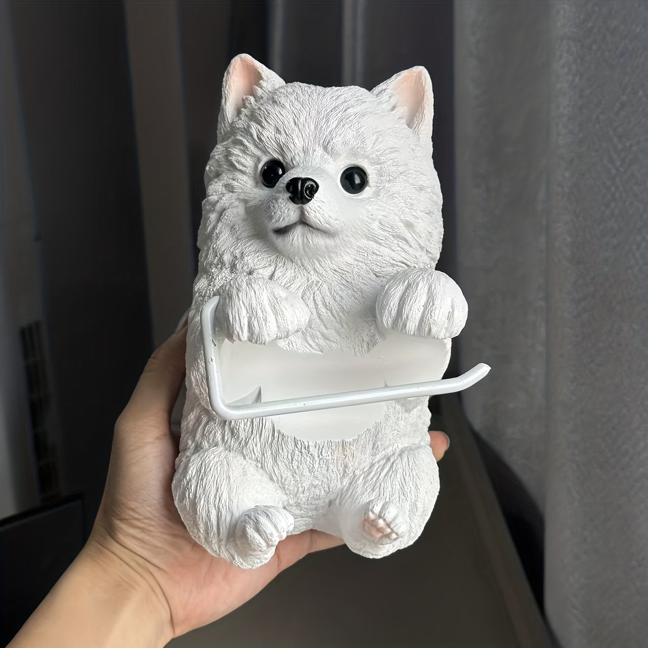 Rustic Cartoon Dog Tissue Holder Resin Home Decor Accent